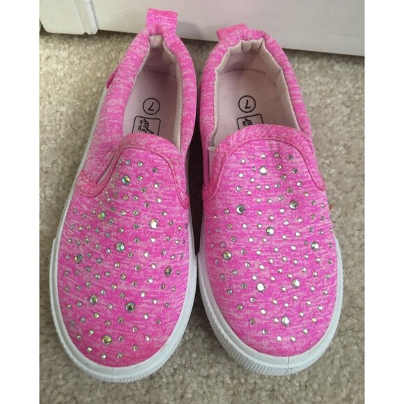 Swiggles Size 7 Slip On Glitter Sneakers Pink - Picture 2 of 4